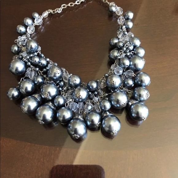 Silver And Clear Bead Necklace - Picture 5 of 5